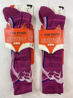 Fox River Socks 2-PACK Lightweight SNOW Thermolite Wicking Kids Sz Large NWT